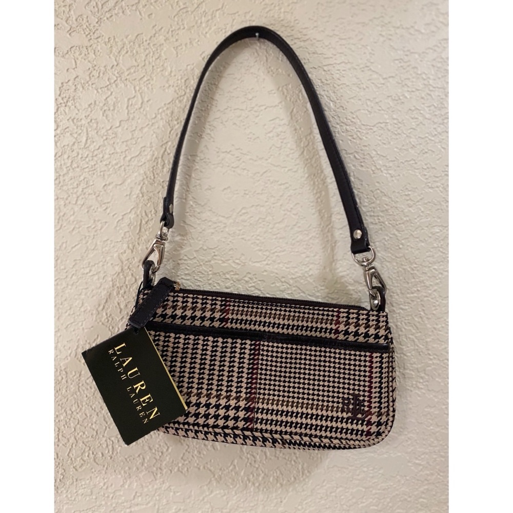 NWT Vintage 90’s Polo Ralph Lauren Houndstooth Shoulder Bag